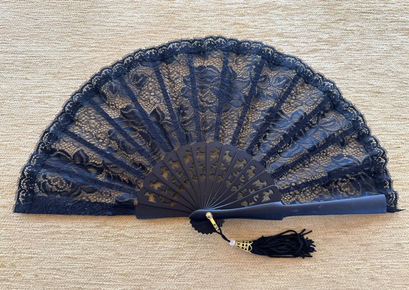Abanico bolso encaje negro