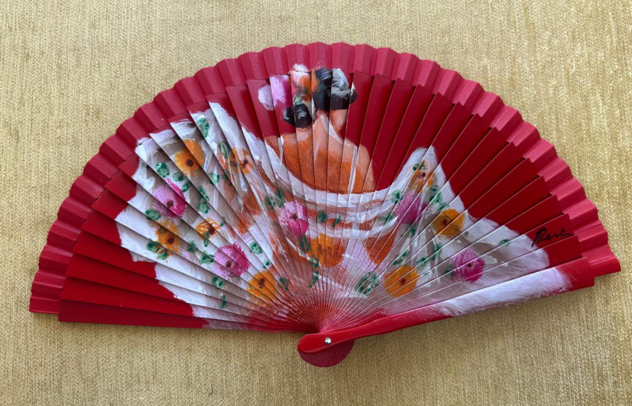 Abanico flamenca mantón