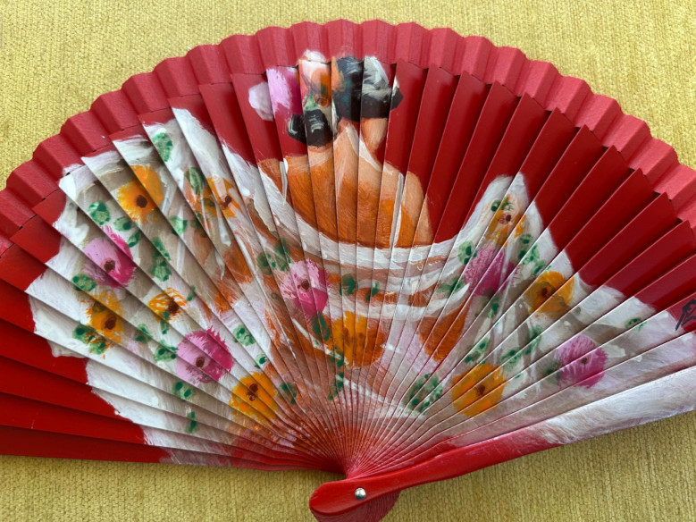 Abanico flamenca mantón