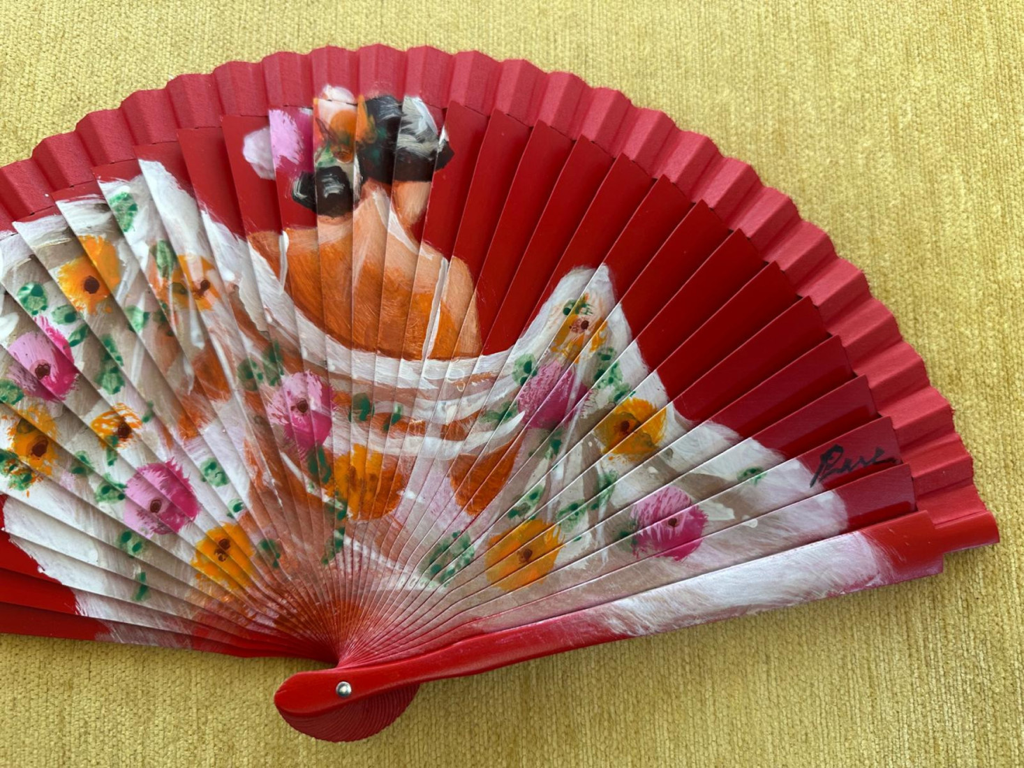 Abanico flamenca mantón
