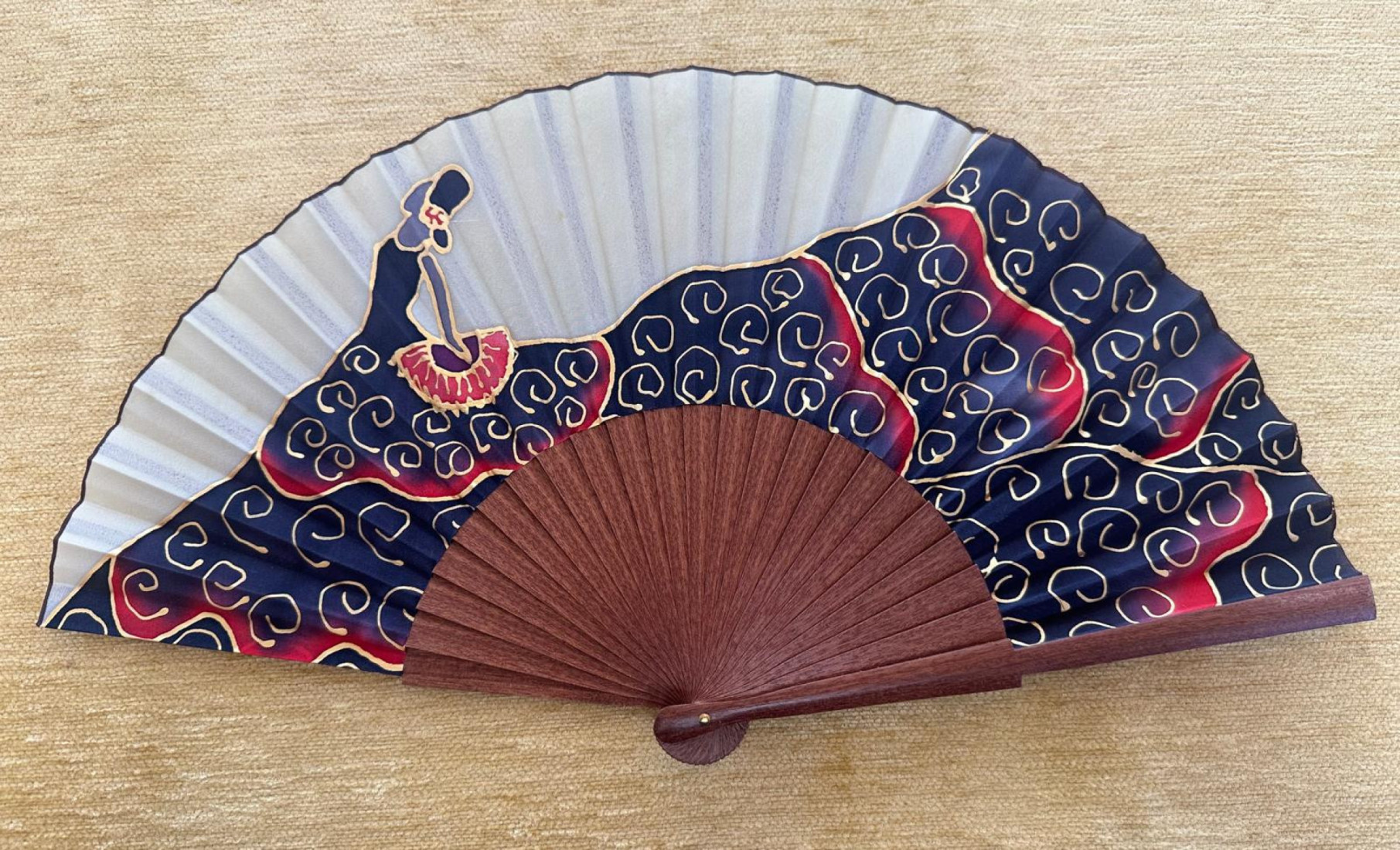 Abanico seda flamenca