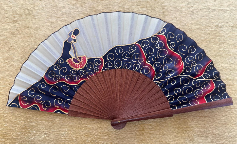 Abanico seda flamenca