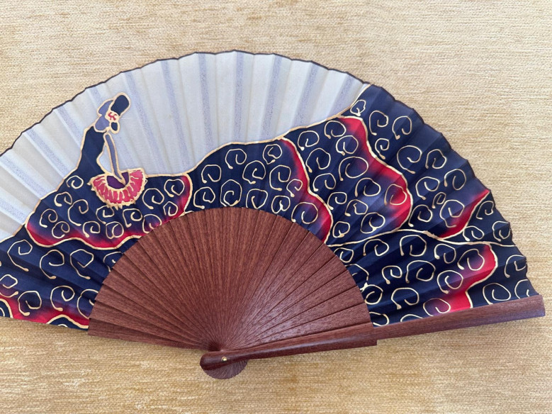 Abanico seda flamenca