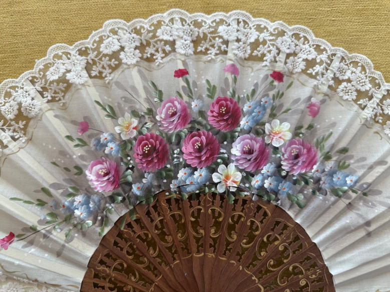 Abanico encaje flores