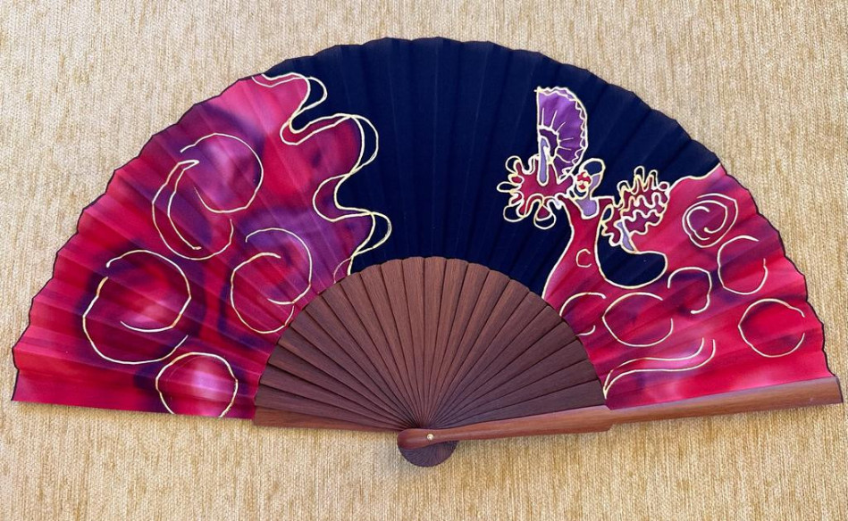 Abanico seda flamenca