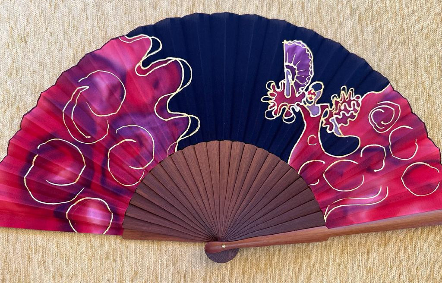 Abanico seda flamenca