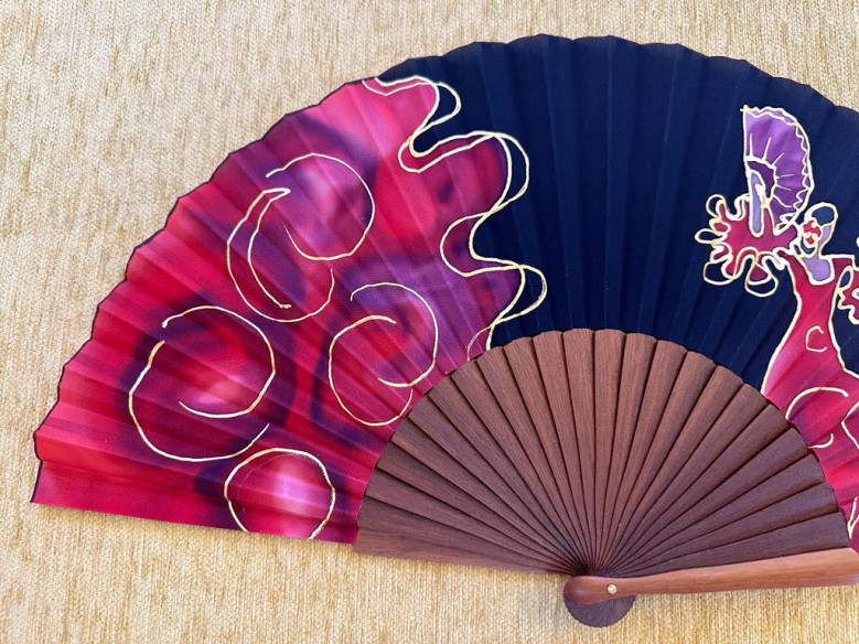 Abanico seda flamenca