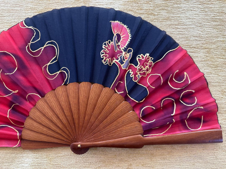 Abanico seda flamenca