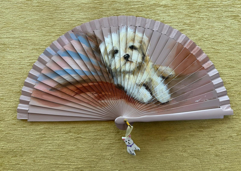 Abanico perrito acostado