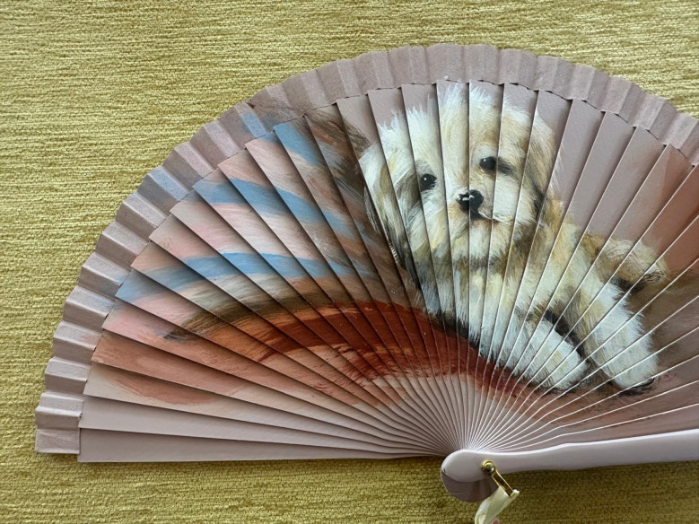 Abanico perrito acostado