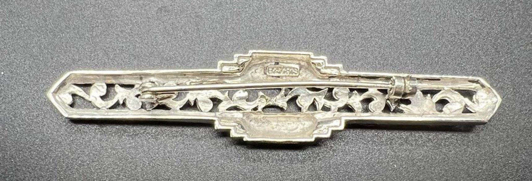 Broche plata marcasitas