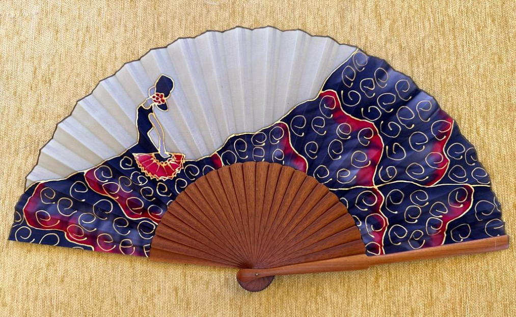 Abanico seda flamenca