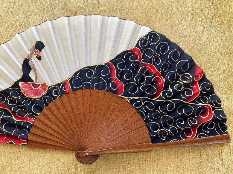 Abanico seda flamenca