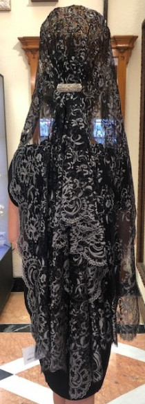 Mantilla máquina 100*220 negro-plata