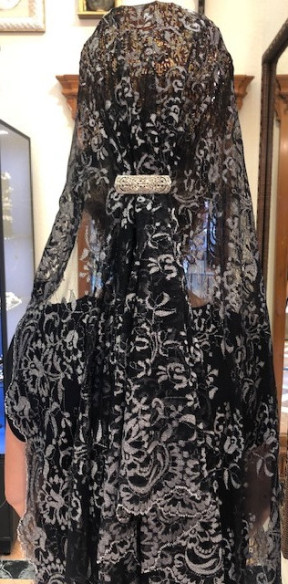 Mantilla máquina 100*220 negro-plata