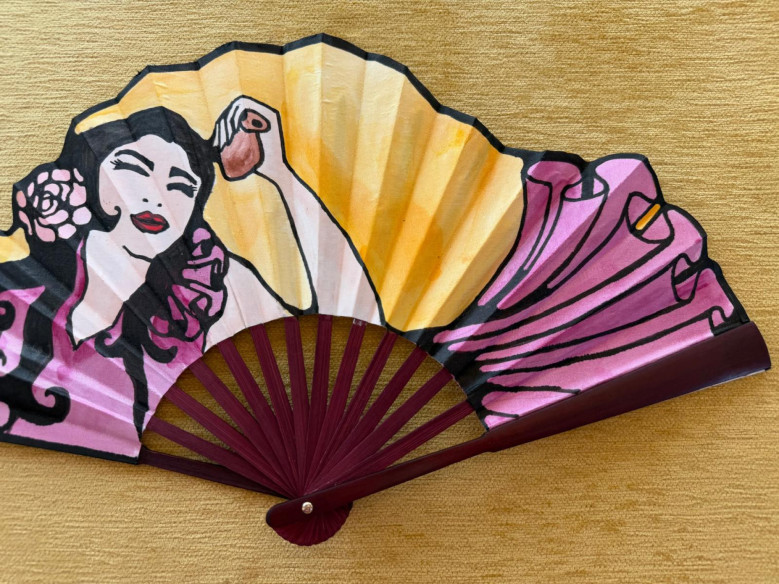 Abanico seda flamenca