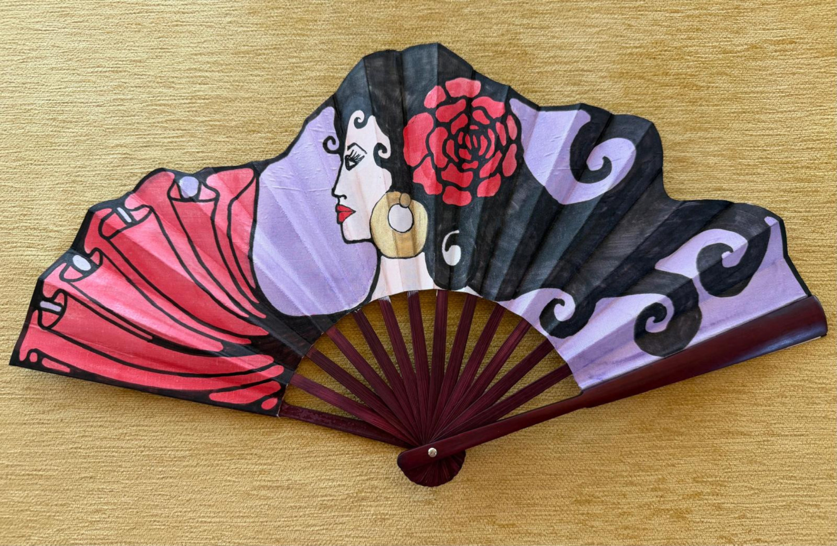 Abanico seda flamenca