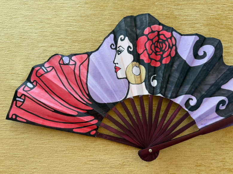 Abanico seda flamenca