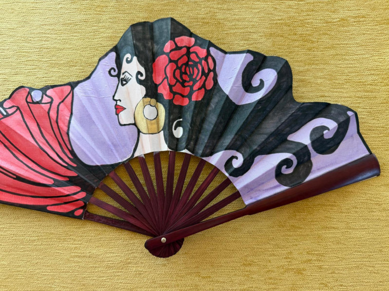 Abanico seda flamenca