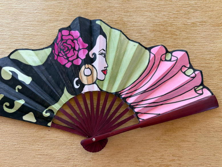Abanico seda flamenca