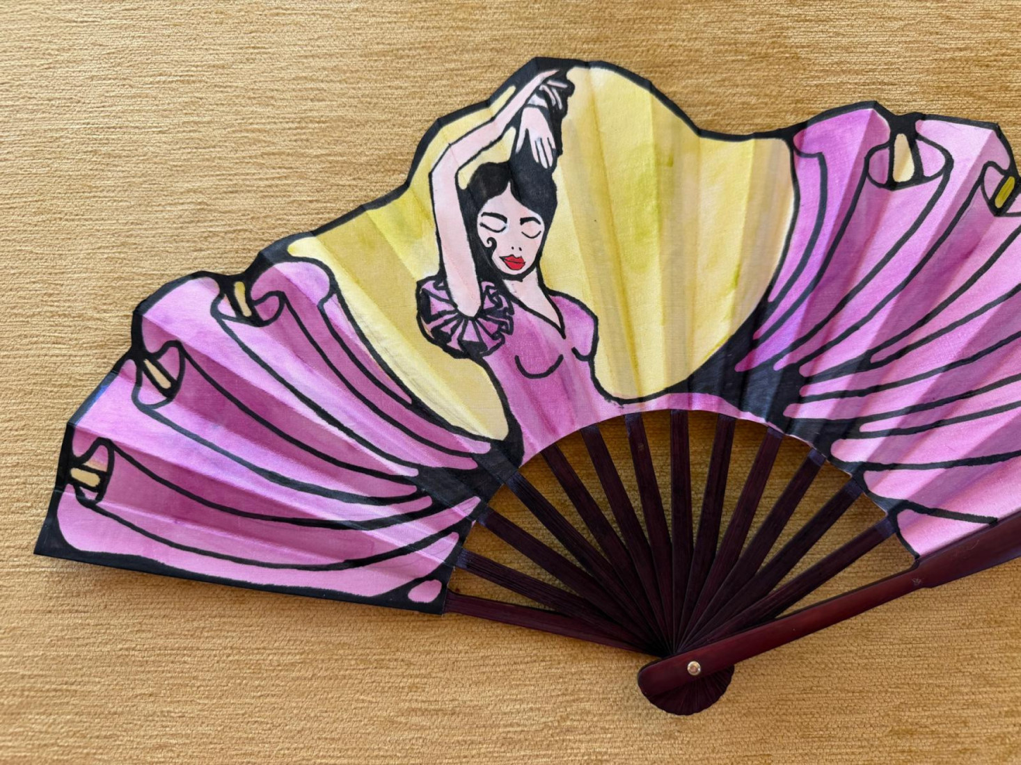 Abanico seda flamenca