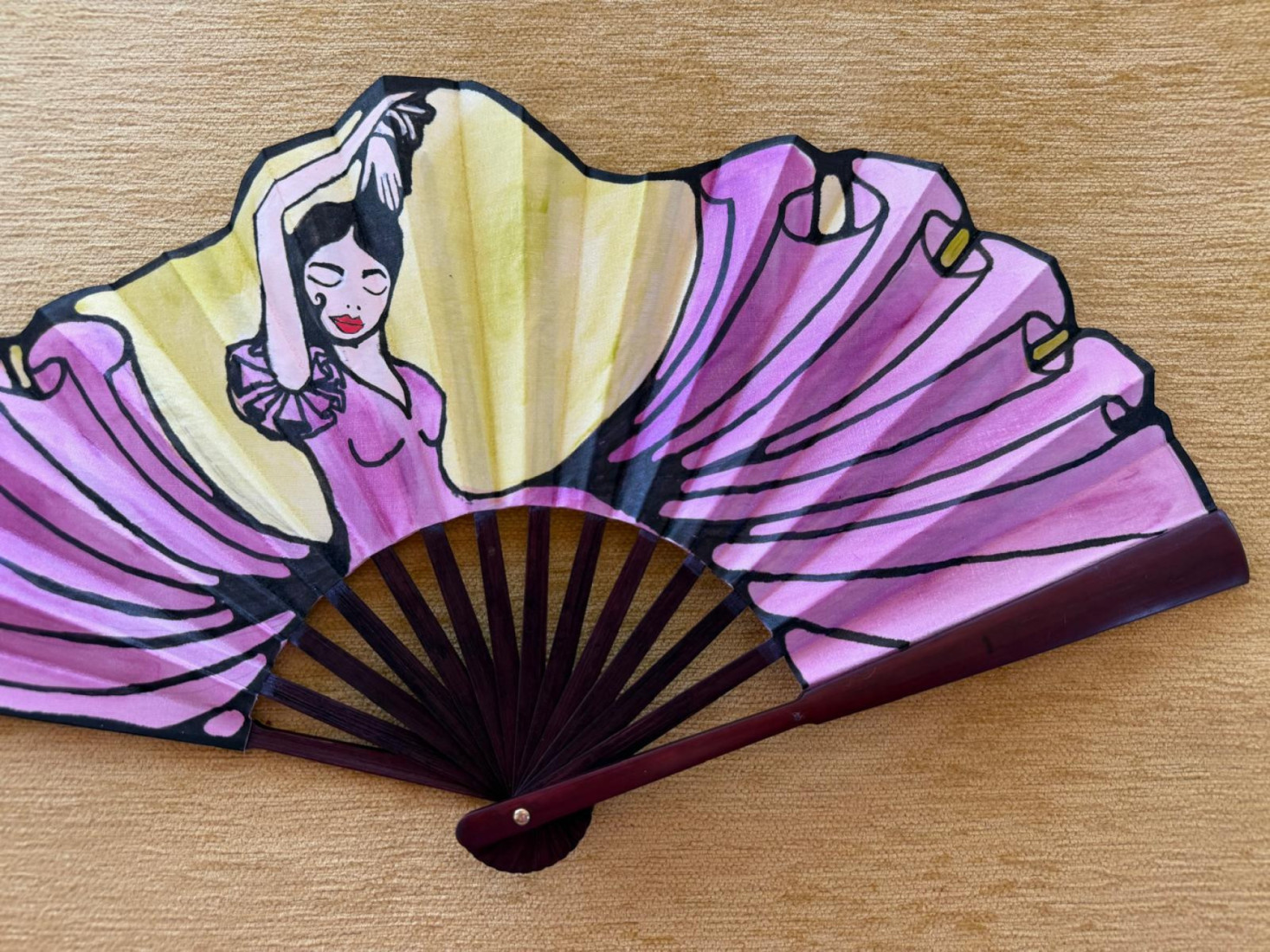 Abanico seda flamenca