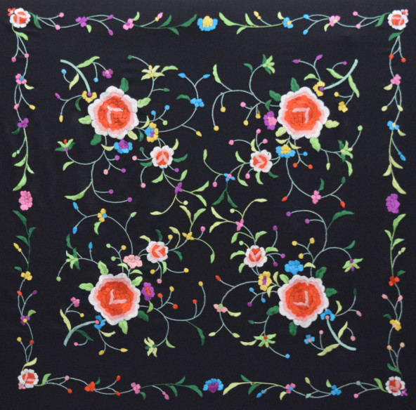 Mantón mano seda 115cm
