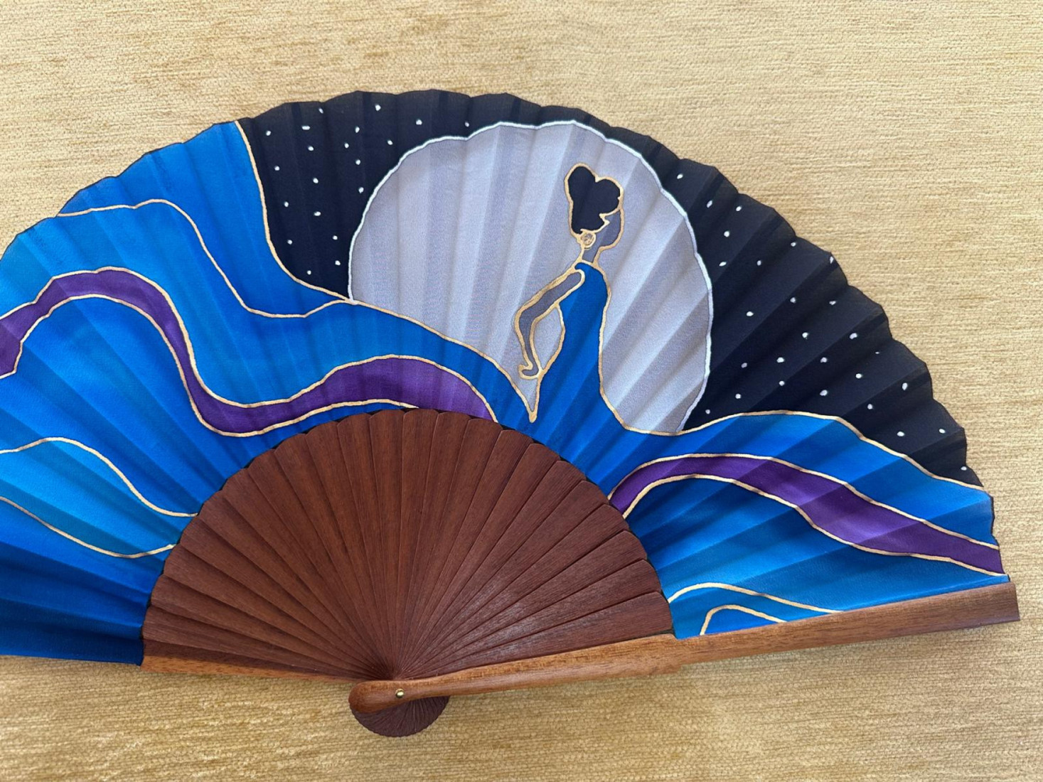 Abanico seda flamenca