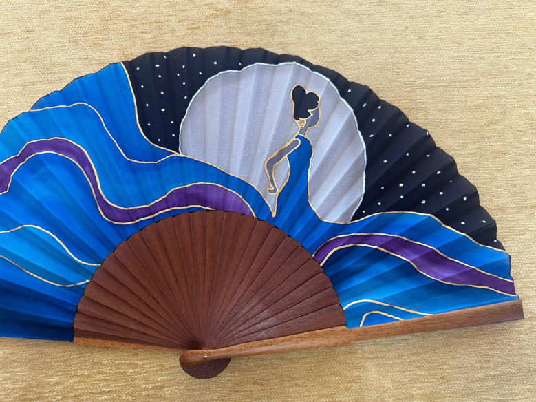 Abanico seda flamenca