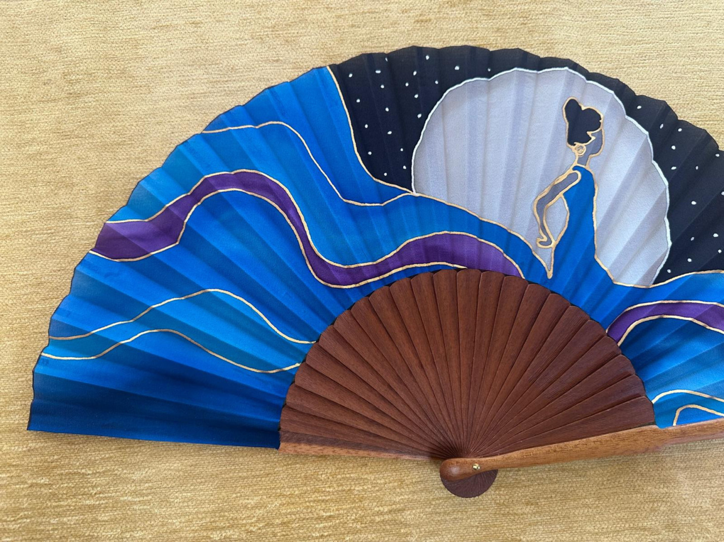 Abanico seda flamenca