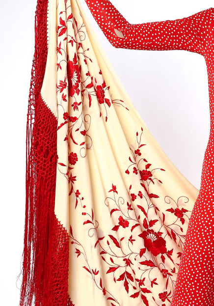 Mantón mano seda 140cm