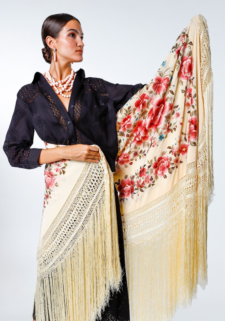 Mantón mano seda 140cm
