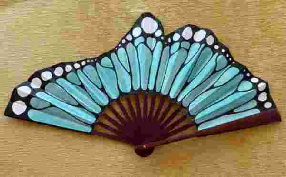 Abanico seda ala mariposa