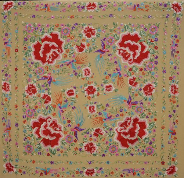 Mantón mano seda 140cm