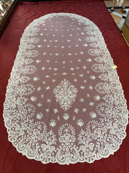 Manto novia mano seda 180*300