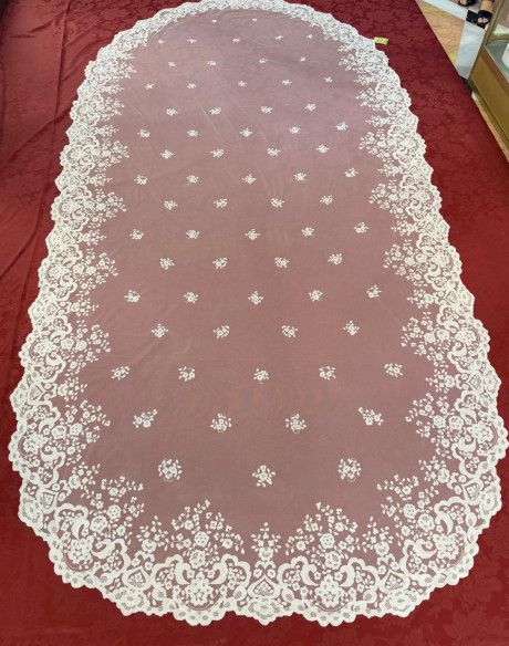 Manto novia mano seda 180*350