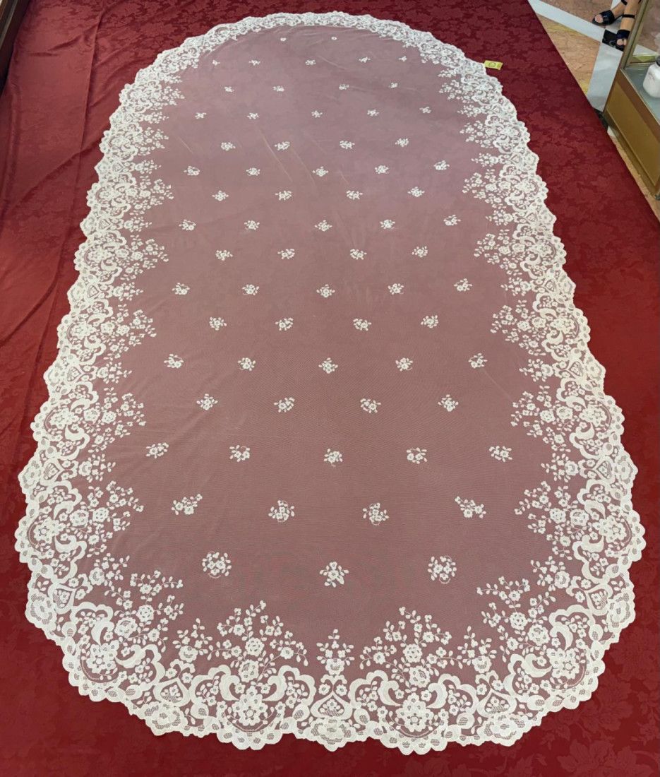 Manto novia mano seda 180*350