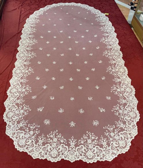 Manto novia mano seda 180*350