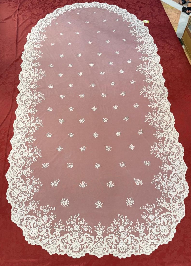Manto novia mano seda 180*350