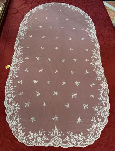 Manto novia mano seda 180*350