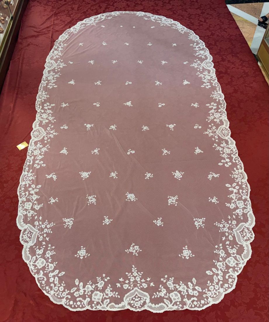 Manto novia mano seda 180*350