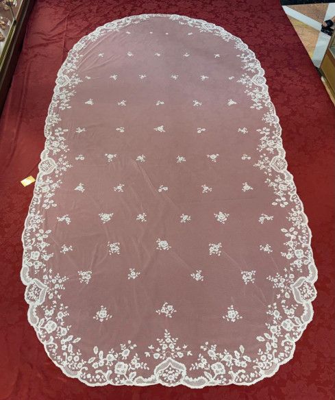 Manto novia mano seda 180*350