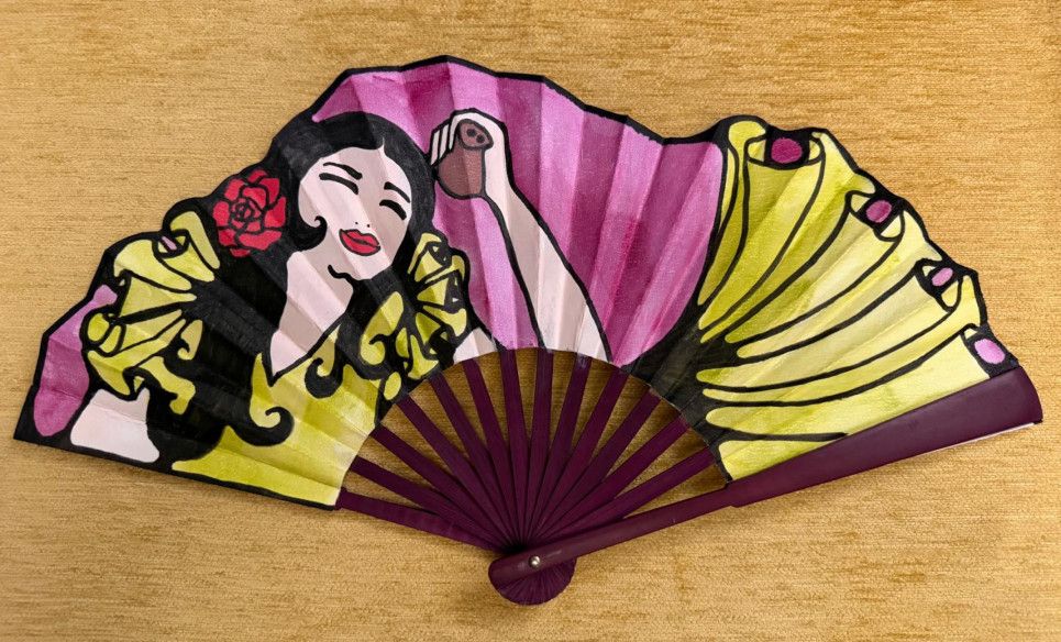 Abanico flamenca castañuelas