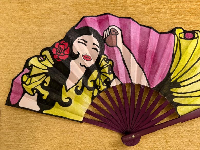 Abanico flamenca castañuelas