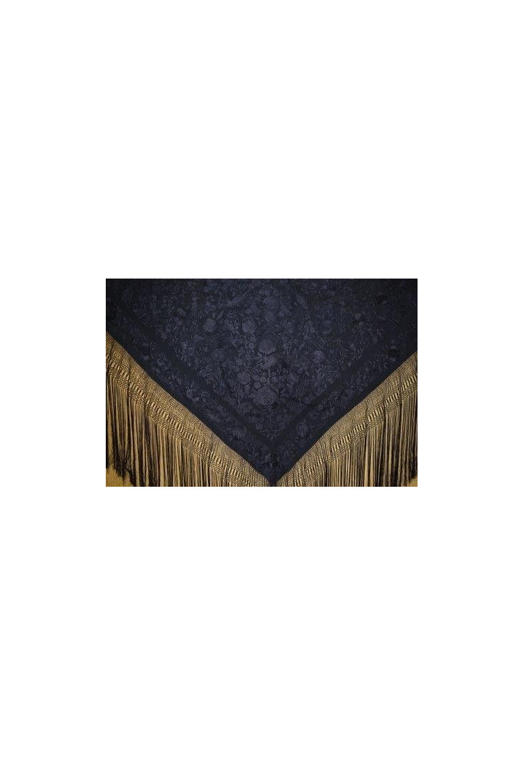 Mantón bordado a mano en seda 140 cm