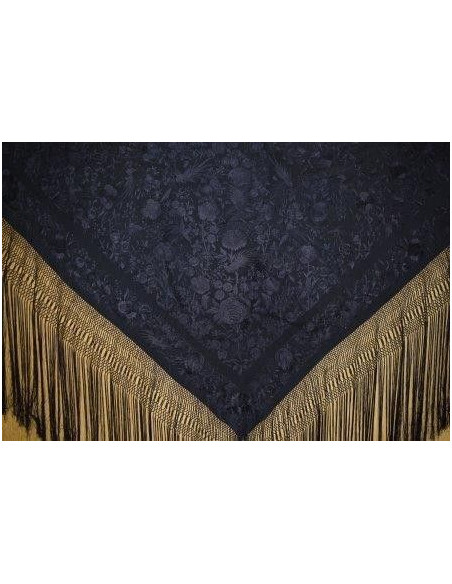 Mantón bordado a mano en seda 140 cm