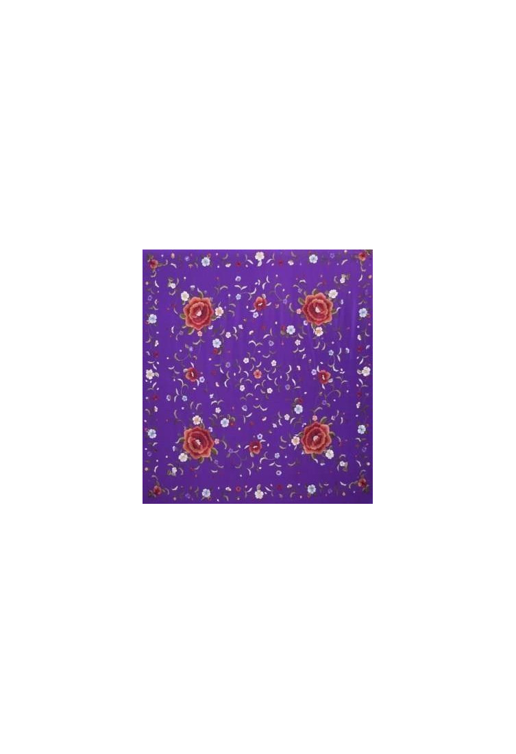 Mantón bordado a mano en seda 140 cm