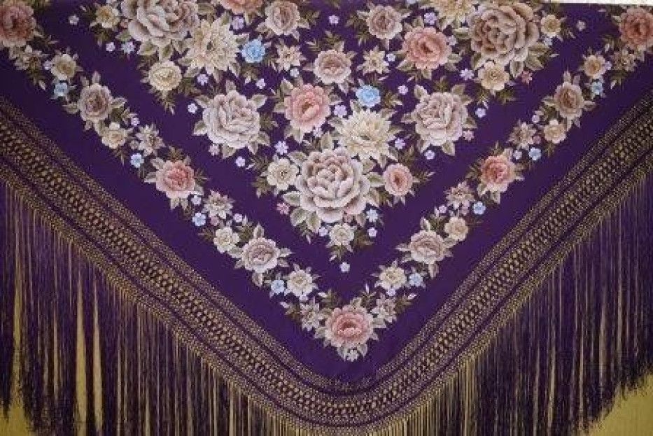 Mantón mano seda 135cm