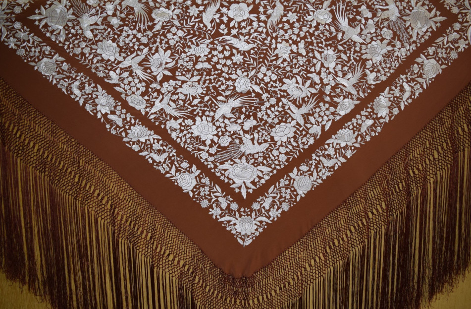 Mantón mano seda 140cm