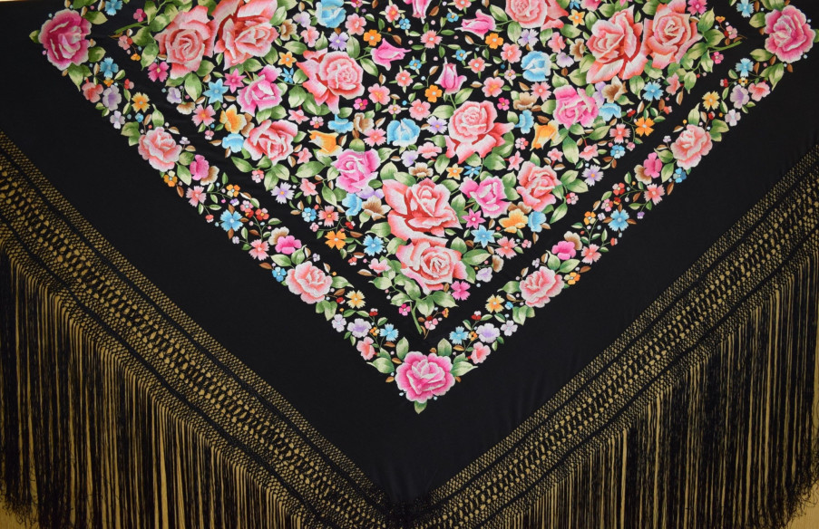 Mantón mano seda 145cm